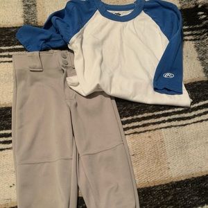 Boys XS baseball practice pants & tee